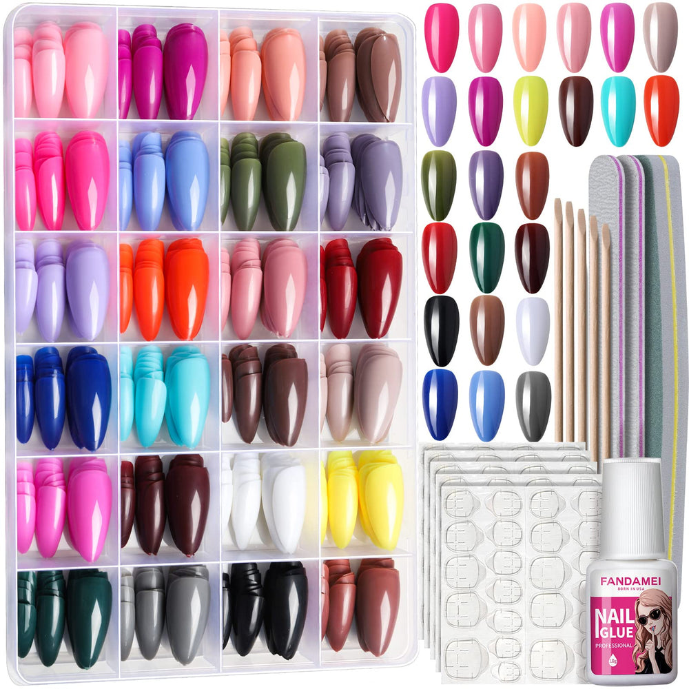 Fandamei press-on nails in 24 colors for versatile at-home looks.