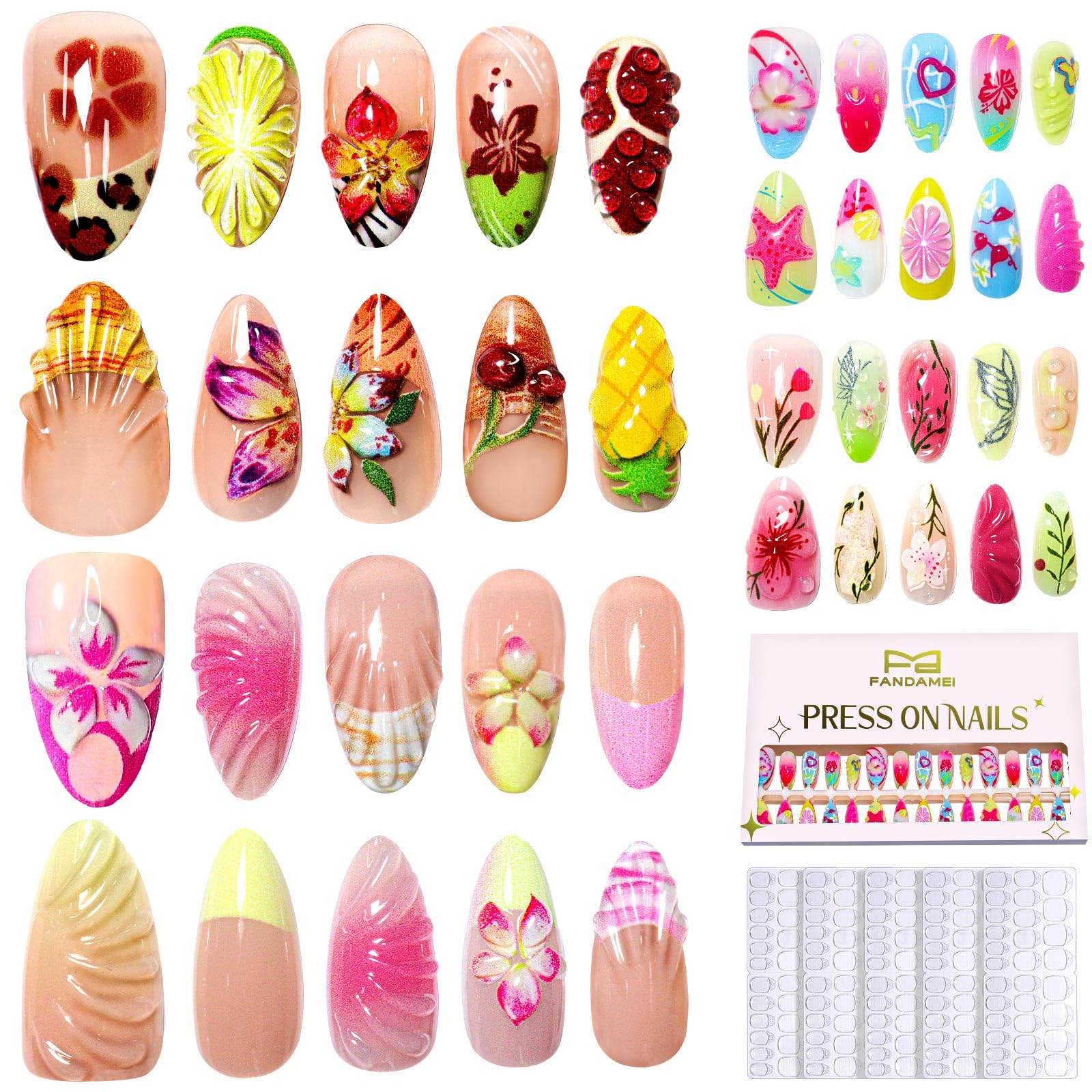 Fandamei press-on nails 4 styles collection for versatile daily looks