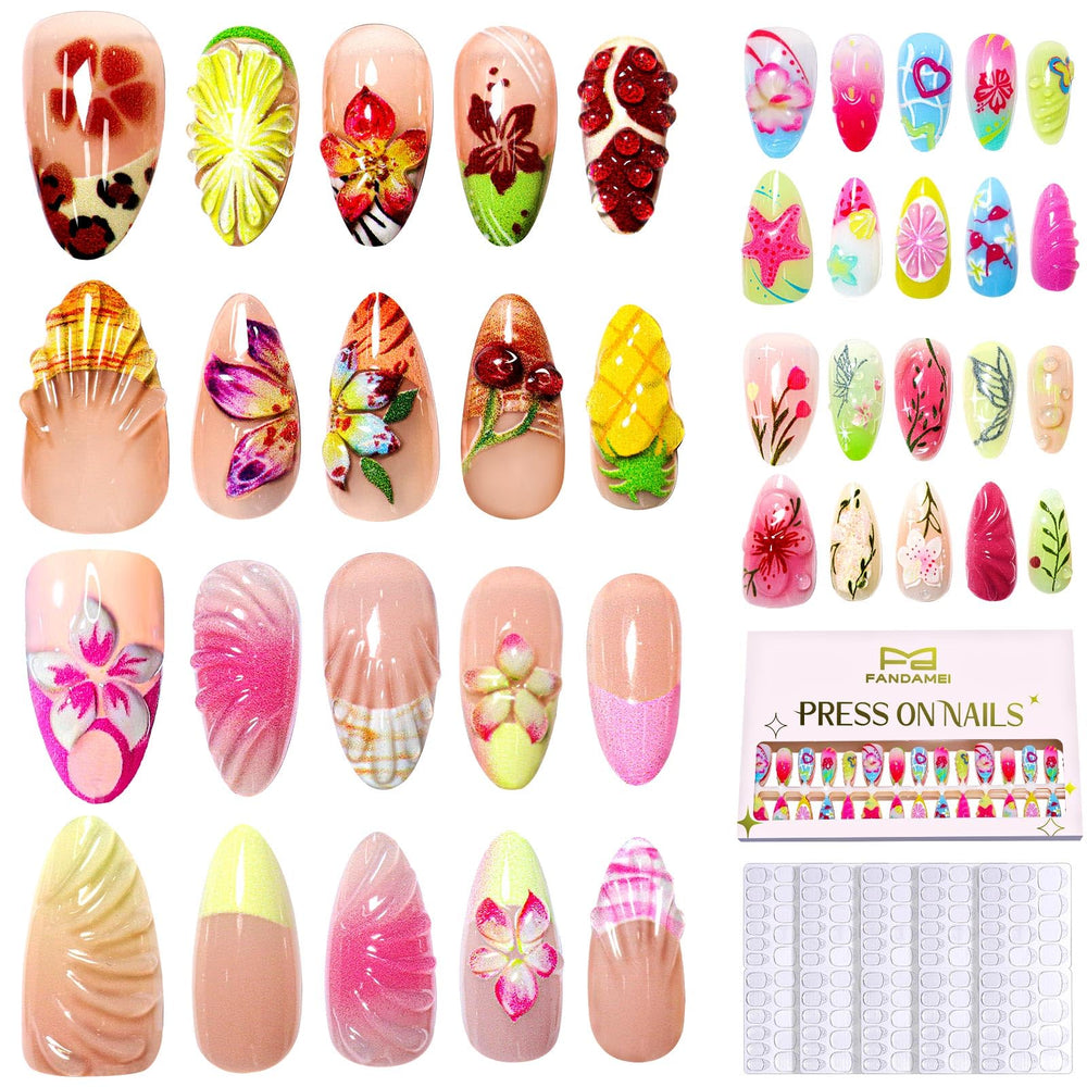 Fandamei press-on nails 4 styles collection for versatile daily looks