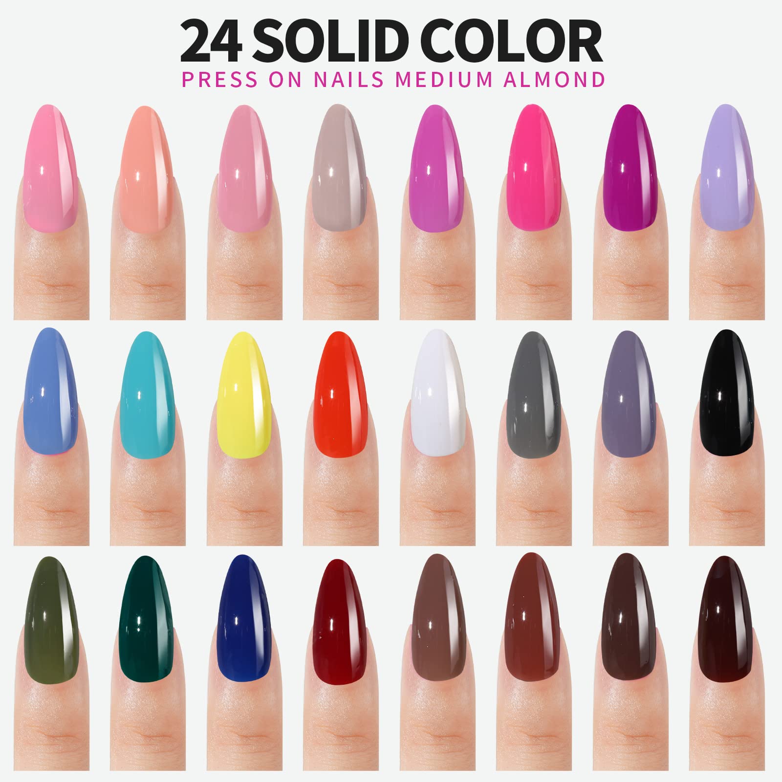 Fandamei medium almond shape for a natural nail silhouette.