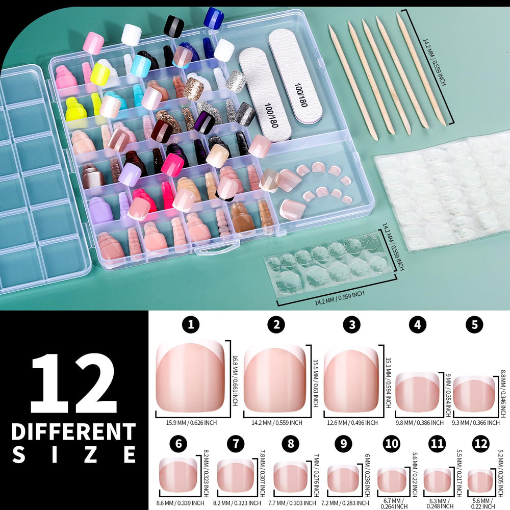FANDAMEI French tips design adds timeless elegance to toes.
