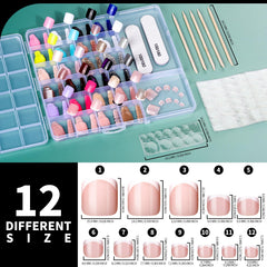 FANDAMEI French tips design adds timeless elegance to toes.