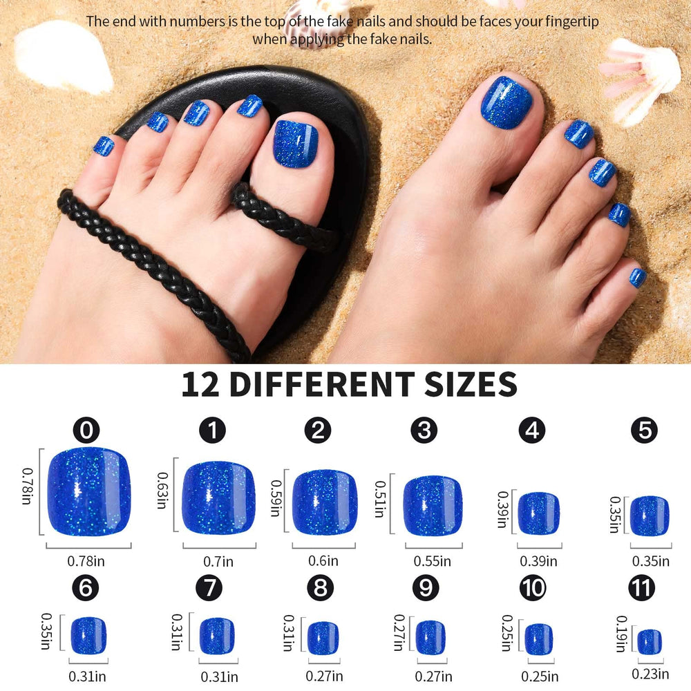Fandamei short-square toenails with full coverage for natural look.