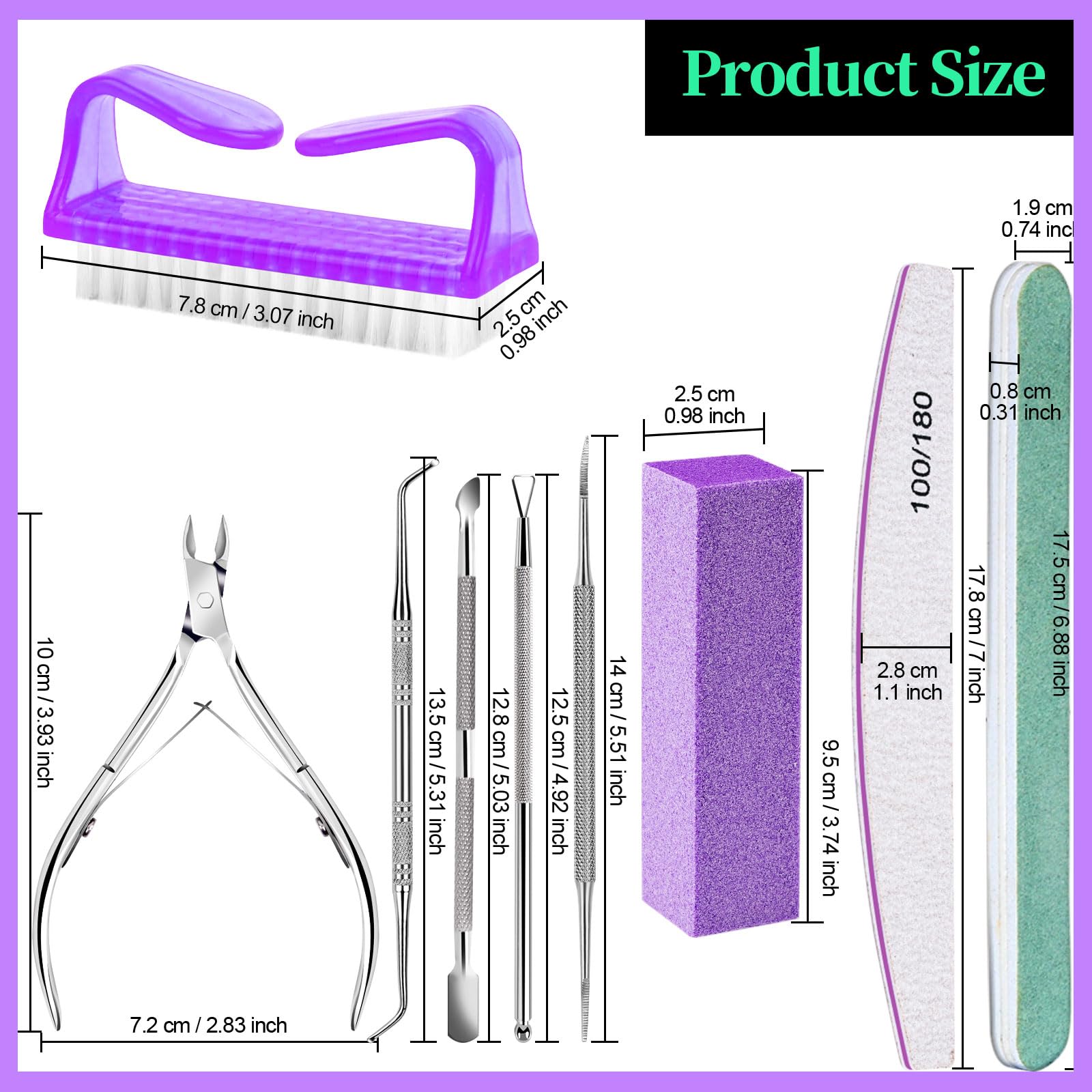 Fandamei purple nail brush helps clean nails quickly and thoroughly