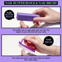 Fandamei purple buffer block provides smooth, shiny nails after filing