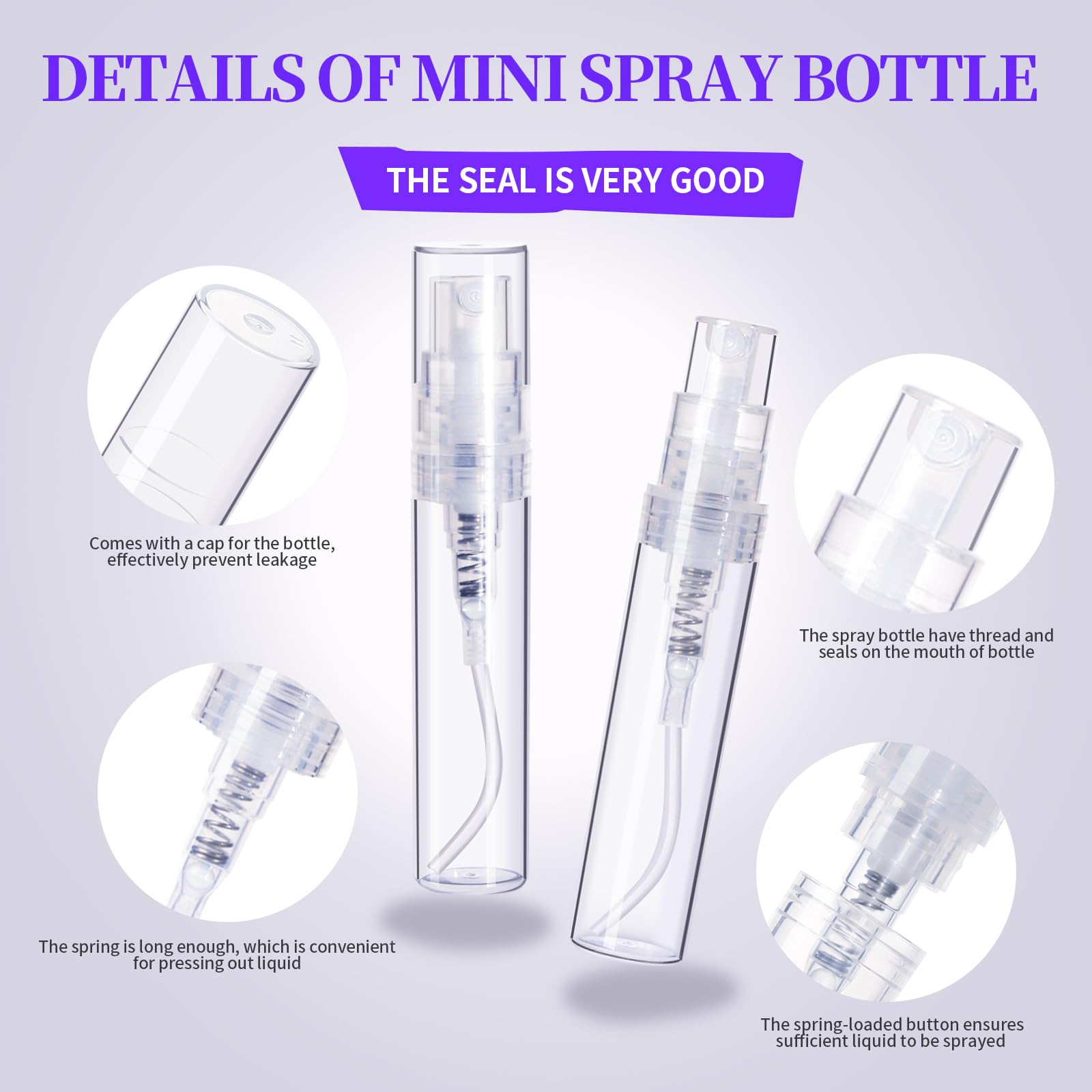 Fandamei spray bottle nozzle with secure screw-top for reliable spray