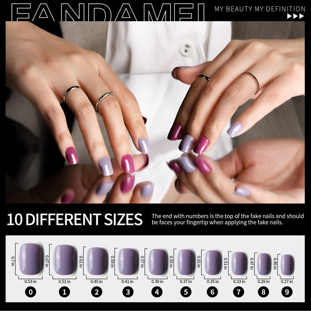 Fandamei short round nails close up highlights glossy finish for natural look