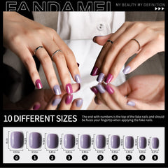 Fandamei short round nails close up highlights glossy finish for natural look