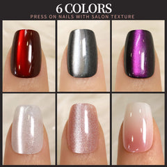 Fandamei short square nails offer six styles for quick, long-lasting manicure at home