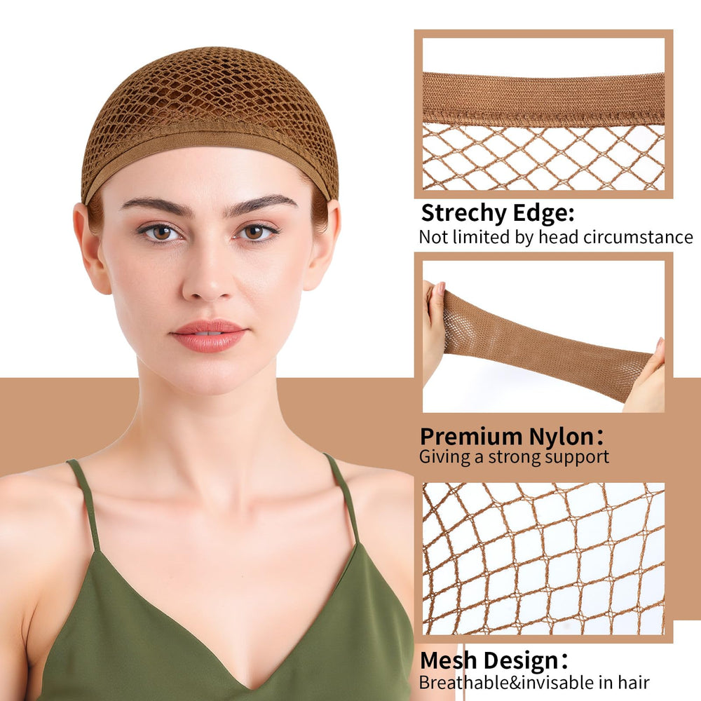 Fandamei double-layer wig cap provides extra space for secure wig fit.
