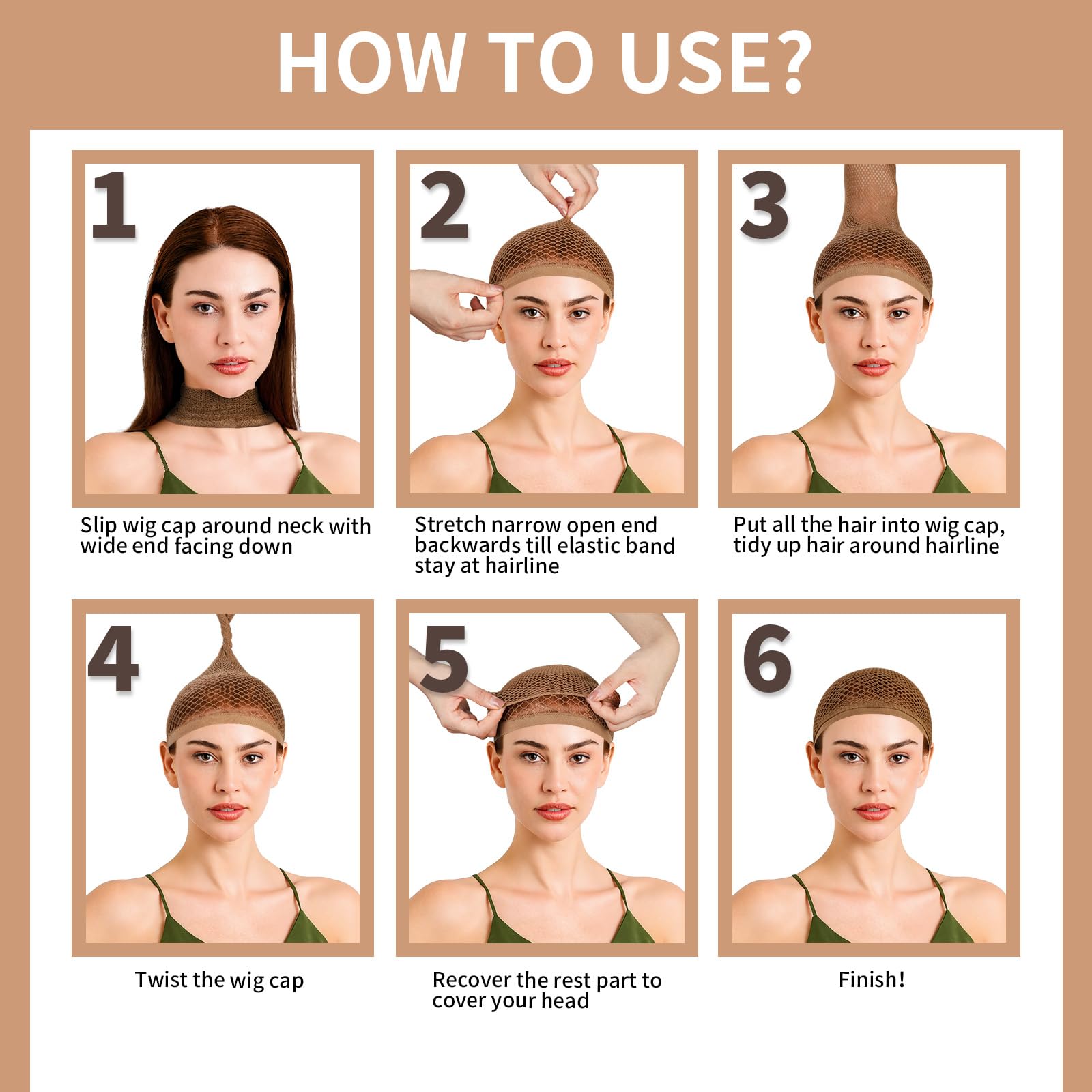 Fandamei natural brown color blends discreetly under most wigs.