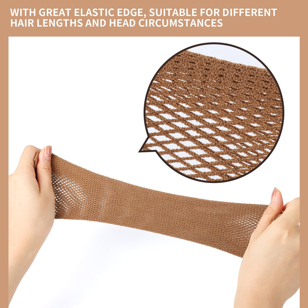 Fandamei stretchable nylon wig cap adapts to head shape with comfort.