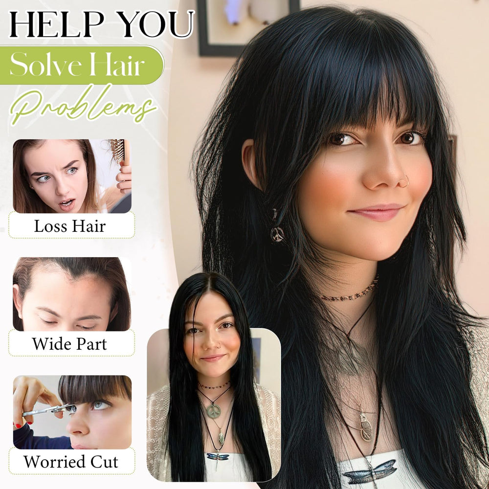 Fanguilar bangs clip natural shine complements bleach blonde tones.