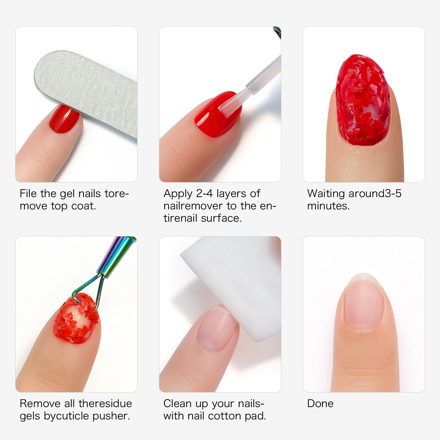 Fanisn acetone-free formula remover protects natural nails during gel removal.