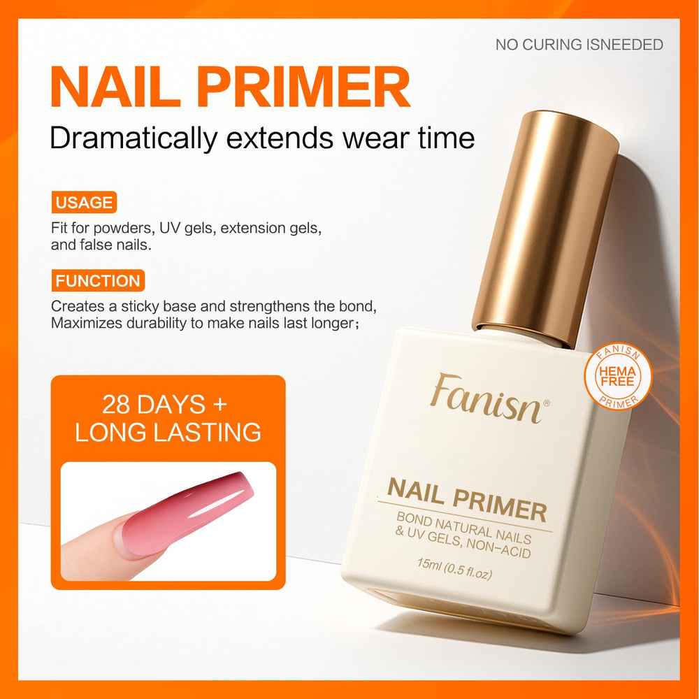 Fanisn acid-free primer shown, promoting stronger, longer-lasting adhesion.