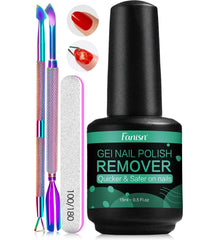 Fanisn gel nail remover kit with tools for home use and quick color removal
