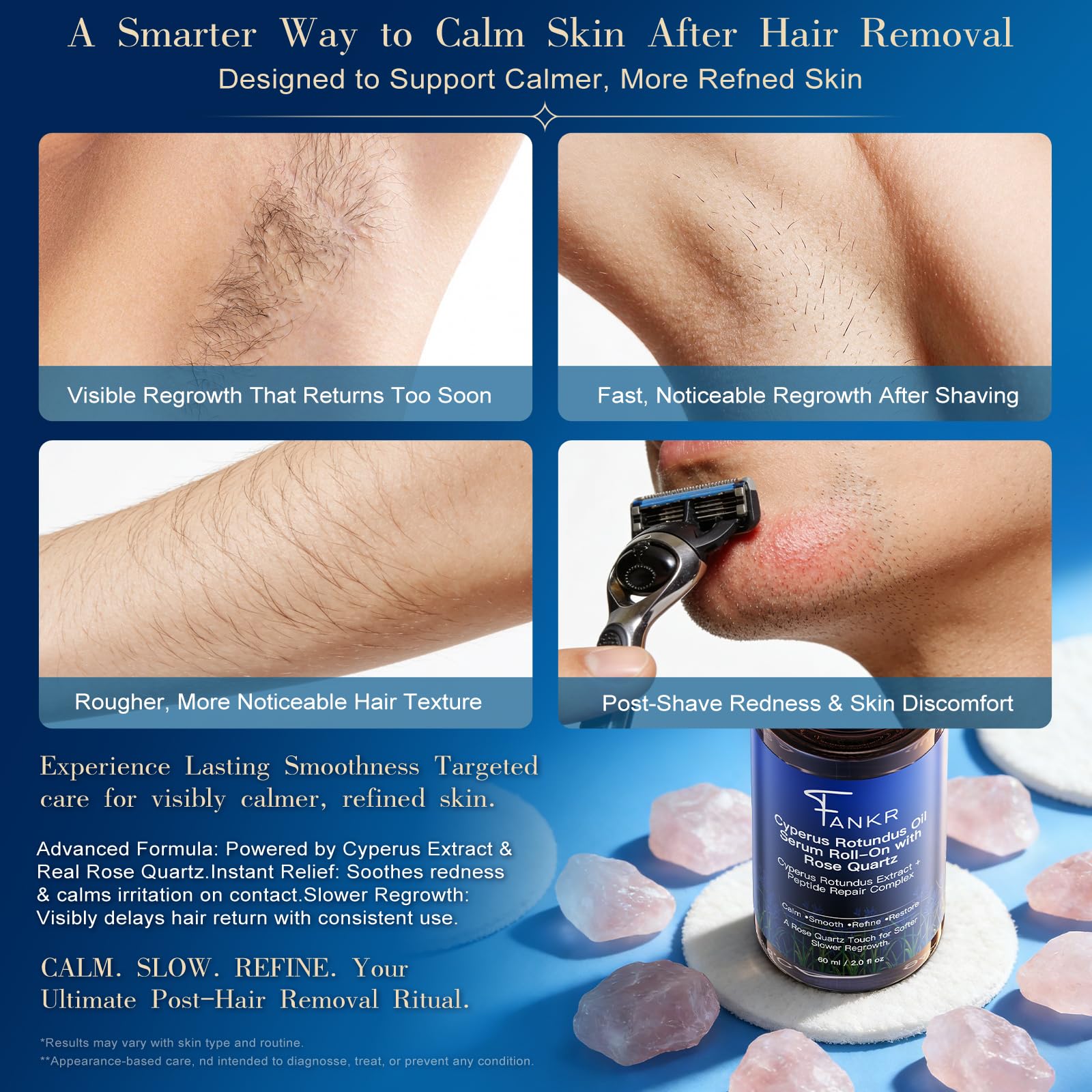 Fankr cooling rose quartz roller enhances soothing application