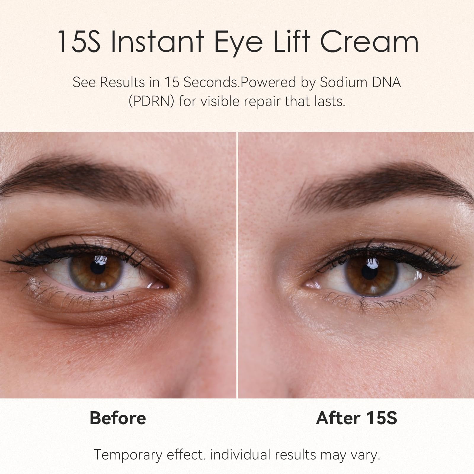 Fankr eye-area cream close-up illustrating smooth texture and brightened under-eye skin.