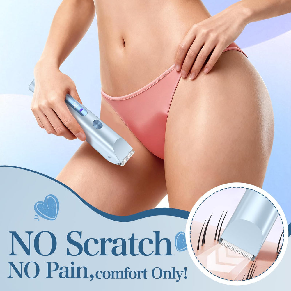 FANKRUAI bikini trimmer blue side view highlighting slim profile for easy maneuvering