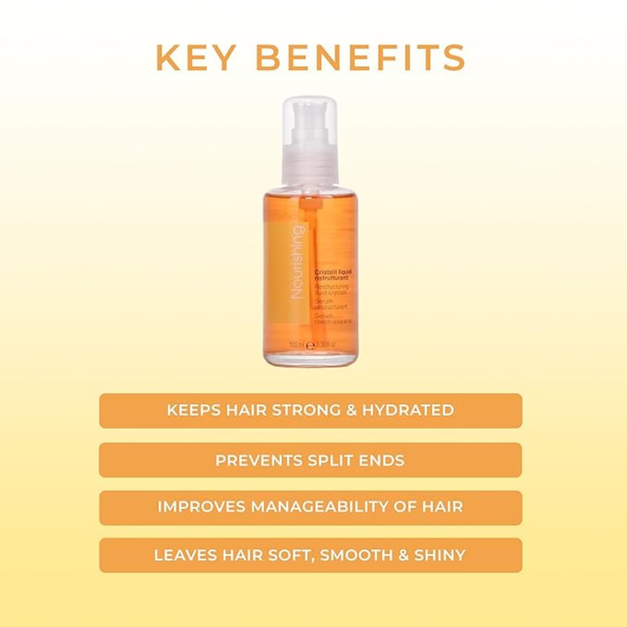 Fanola Liquid Crystals serum texture on hand for detangling