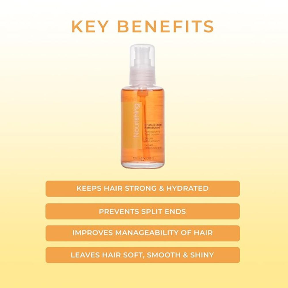 Fanola Liquid Crystals serum texture on hand for detangling