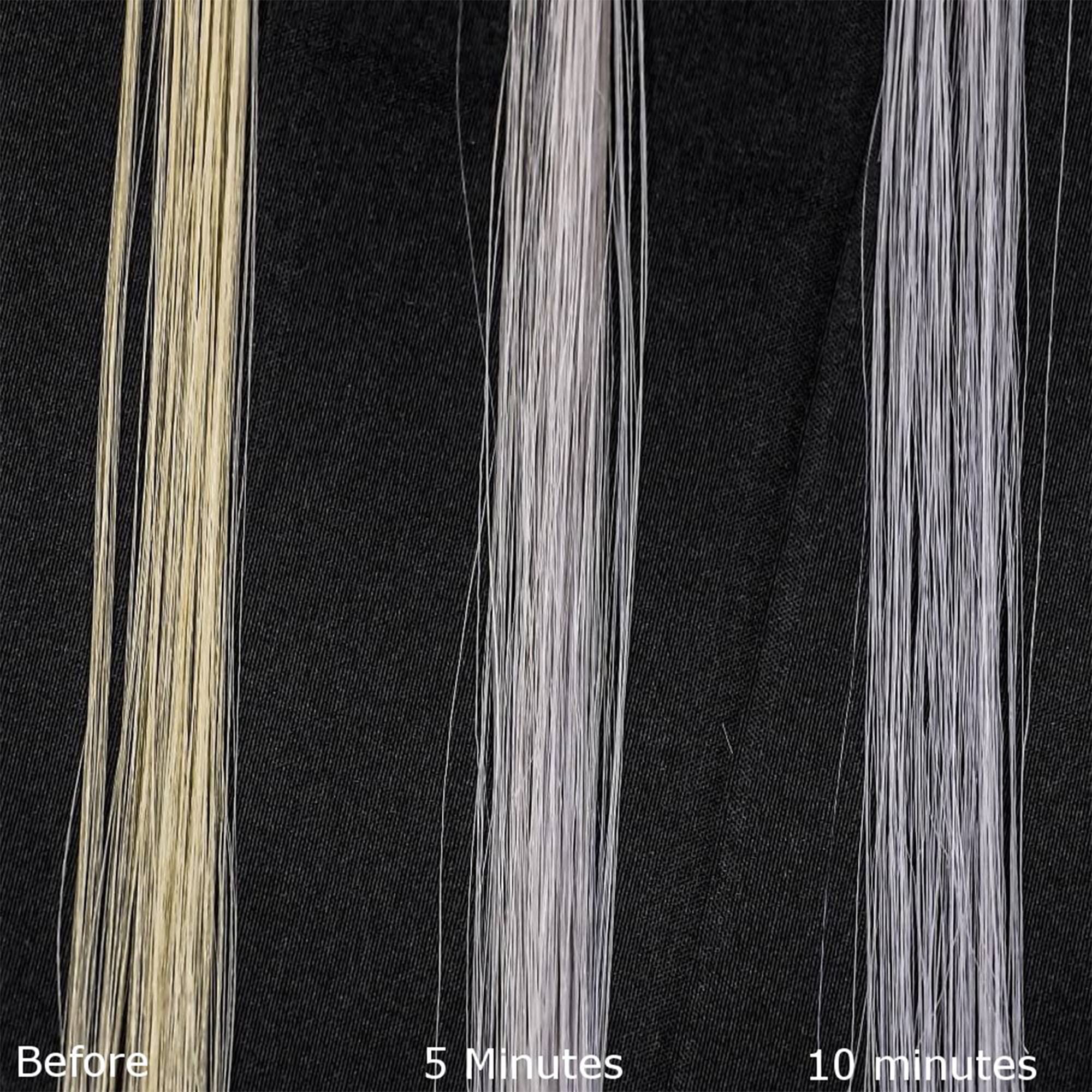 Fanola No Yellow bleached blonde hair example with bright, cool reflections.