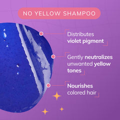 Fanola No Yellow purple shampoo lather smoothing brassiness on hair.