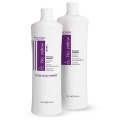 Fanola No Yellow Shampoo bottle-front view shows anti-brass violet formula for blonde tones.