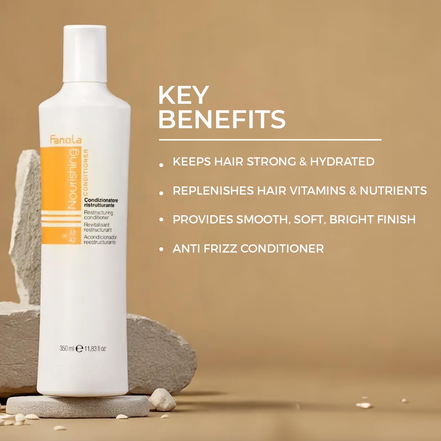 Argan oil droplets seen in Fanola Nutri Care formula for elasticity.