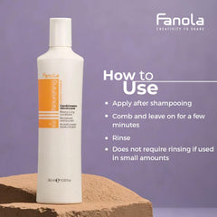 Creamy texture of Fanola Nutri Care conditioner for deep nourishment.