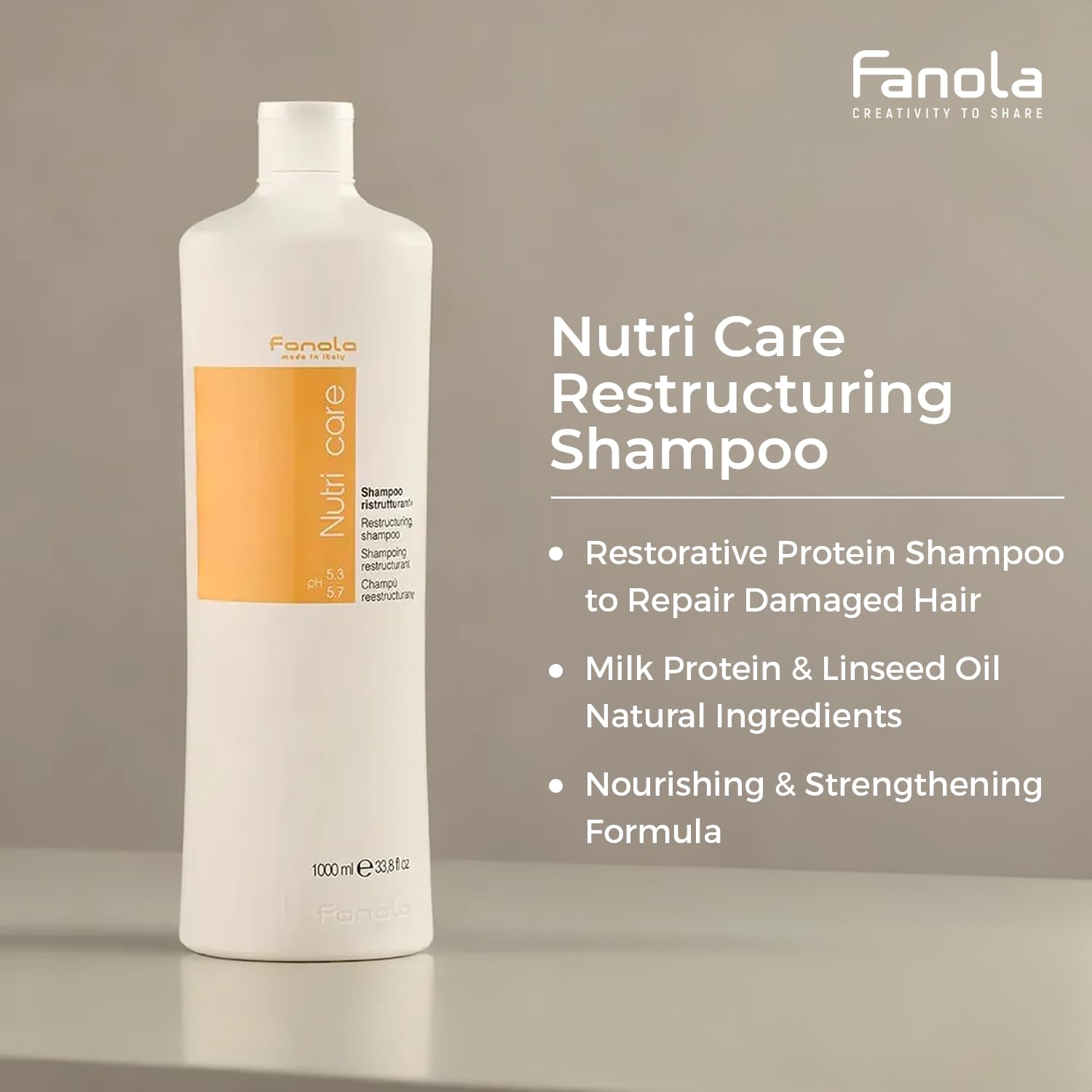 Bathroom scene with Fanola Nutri Care Shampoo beside conditioner