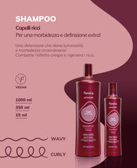 Fanola Wonder Curly Shampoo in-use shot hints daily wave styling.