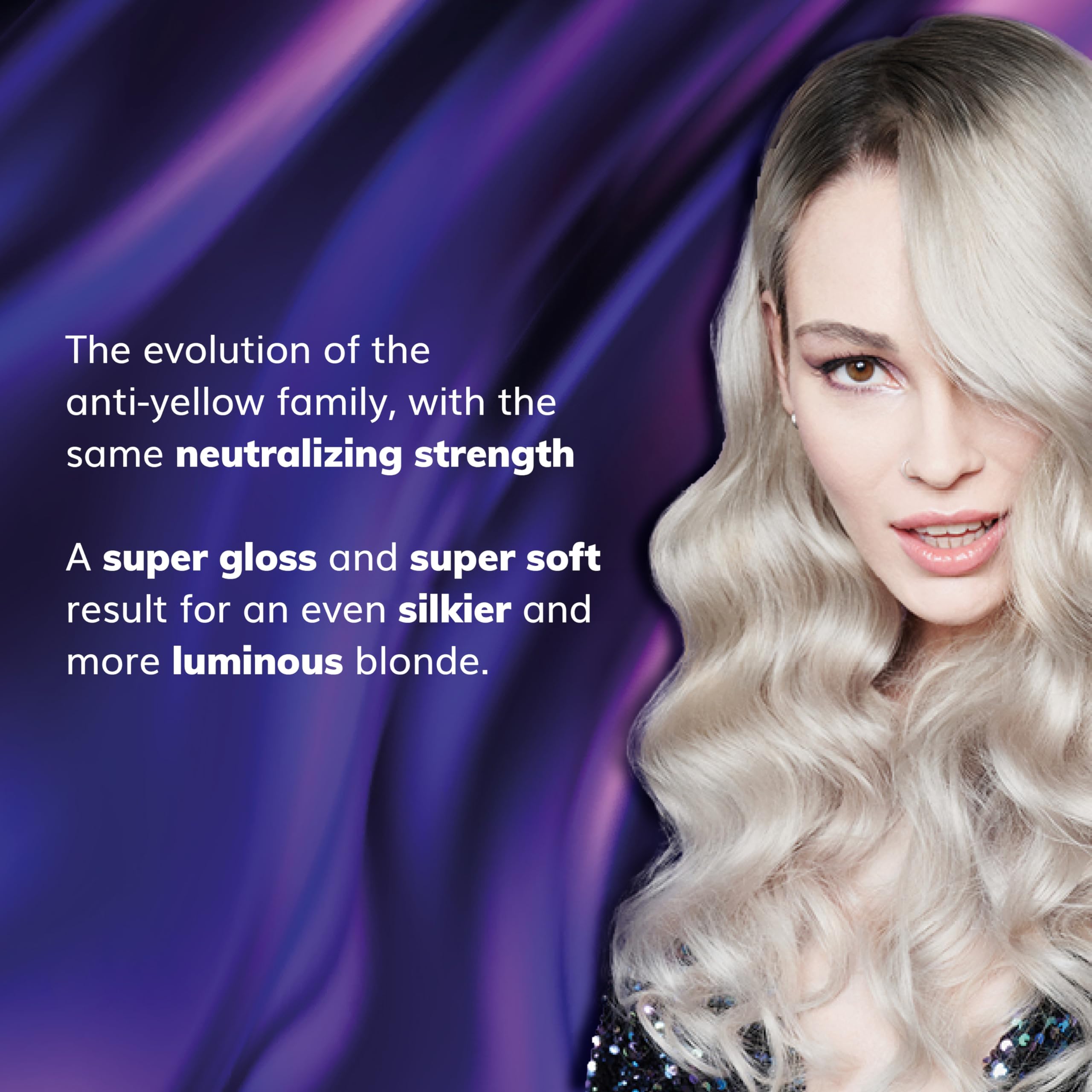 No Yellow provides at-home toning to preserve cool tones between salon visits.