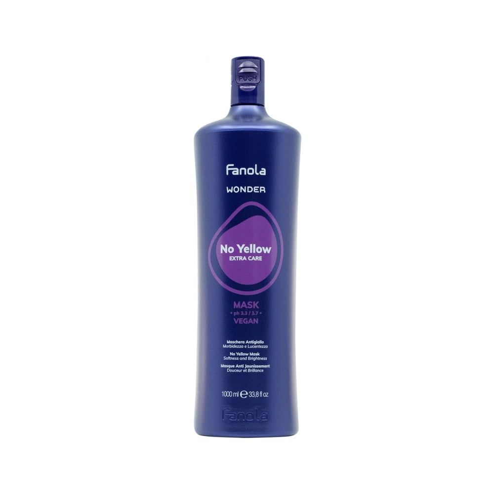 Fanola Wonder No Yellow purple hair mask jar front showing vibrant violet pigment for brassy tones.