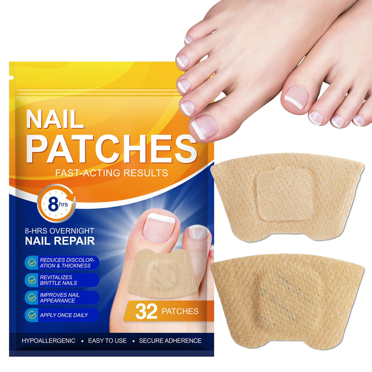 FANSHI toenail treatment patches for overnight use support healthier-looking nails.
