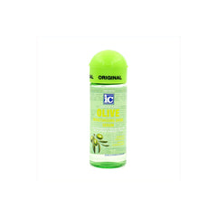Fantasia Hair Polisher Olive Serum bottle demonstrates smooth, hydrated hair with a lightweight feel.