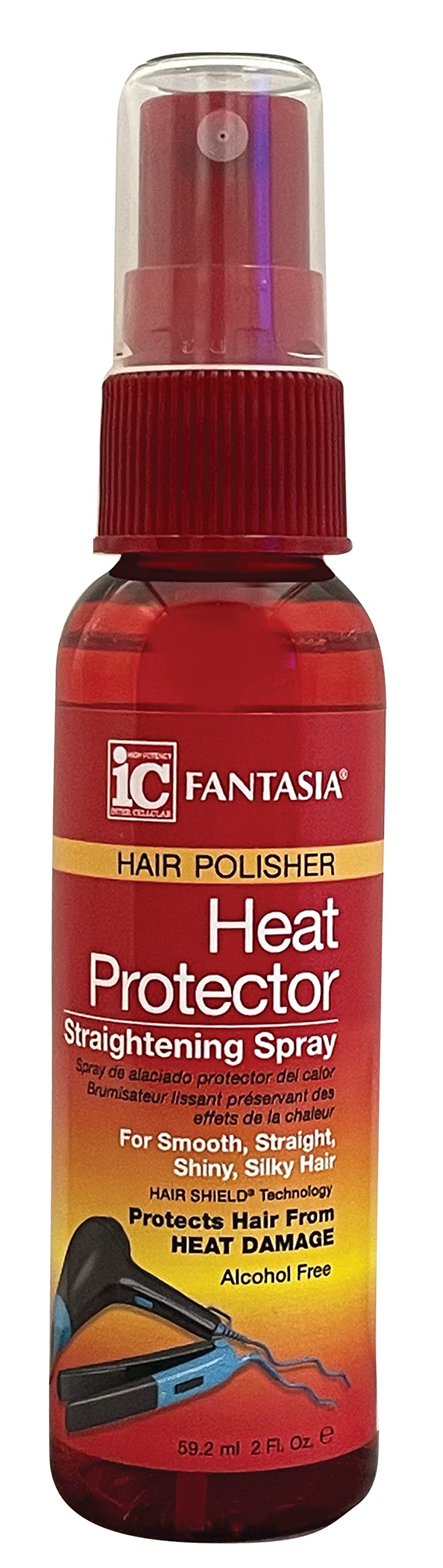 Fantasia IC Heat Protector Straightening Spray 2oz pack 3 bottle for heat styling protection.