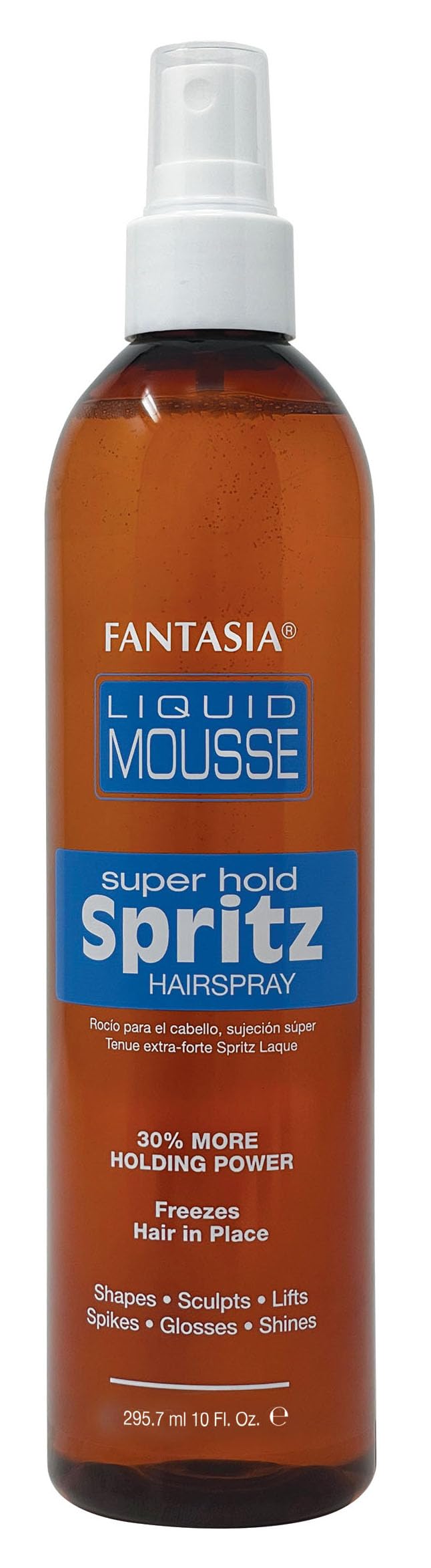 Fantasia Liquid Mousse Spritz bottle delivers all-day hold and shine.