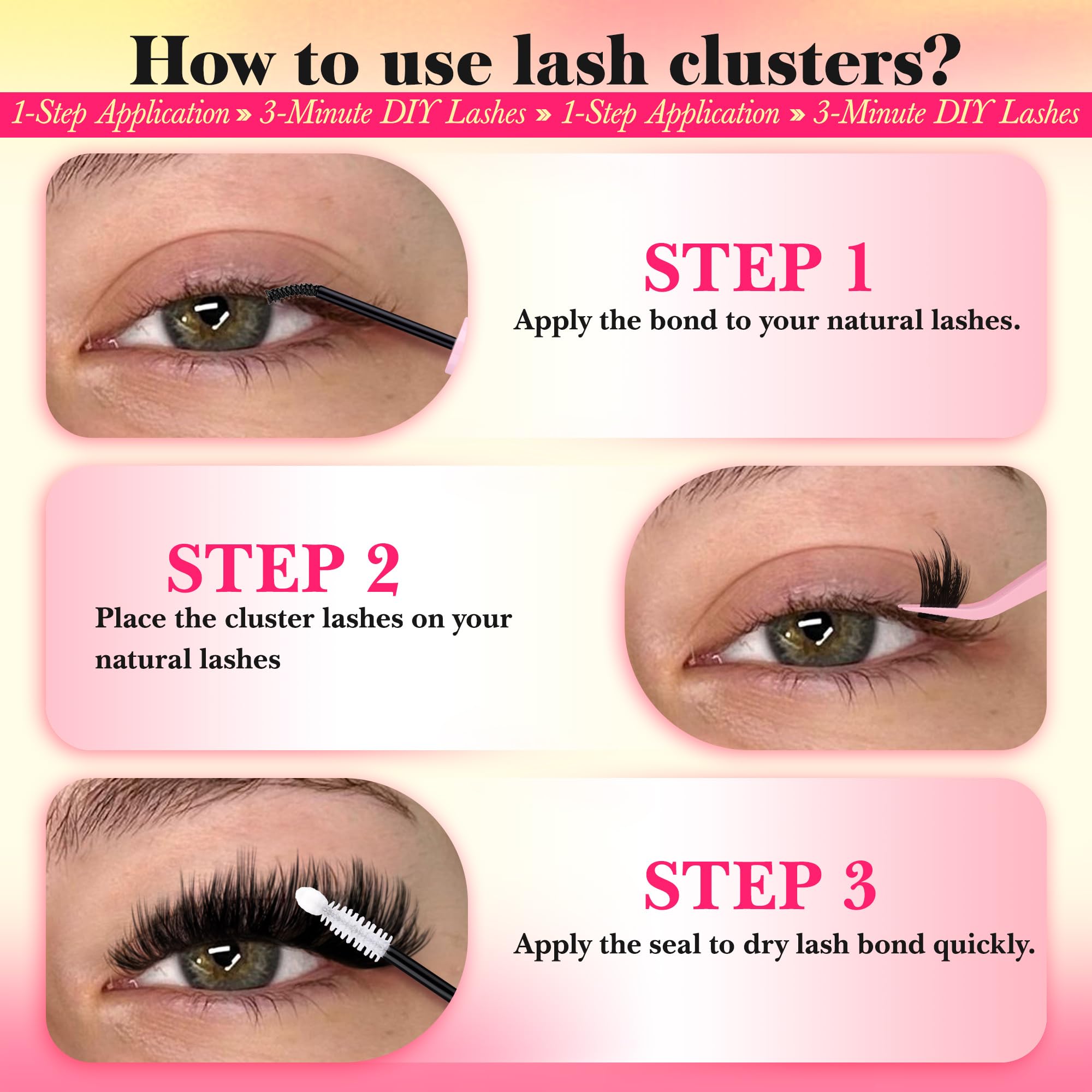 FanXiton 3D Fluffy Lash Extensions create airy volume.