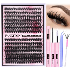 FANXITON DIY eyelash extension kit assembled for quick at-home lash styling and practice