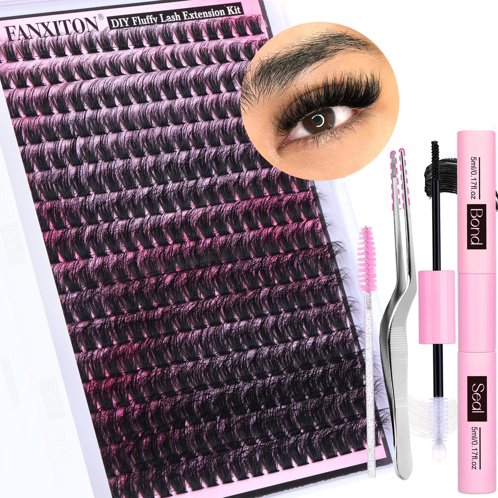 FANXITON DIY lash extension kit with 288 pieces for home use and easy application