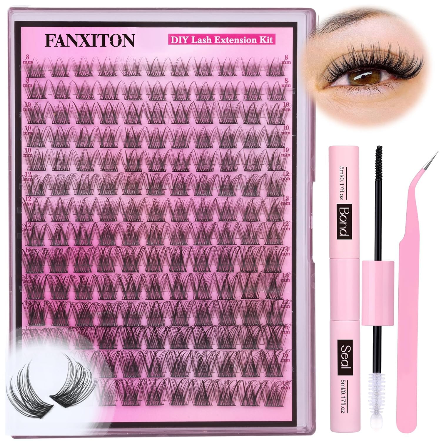 FANXITON DIY lash kit 154pcs for easy at-home lash styling.