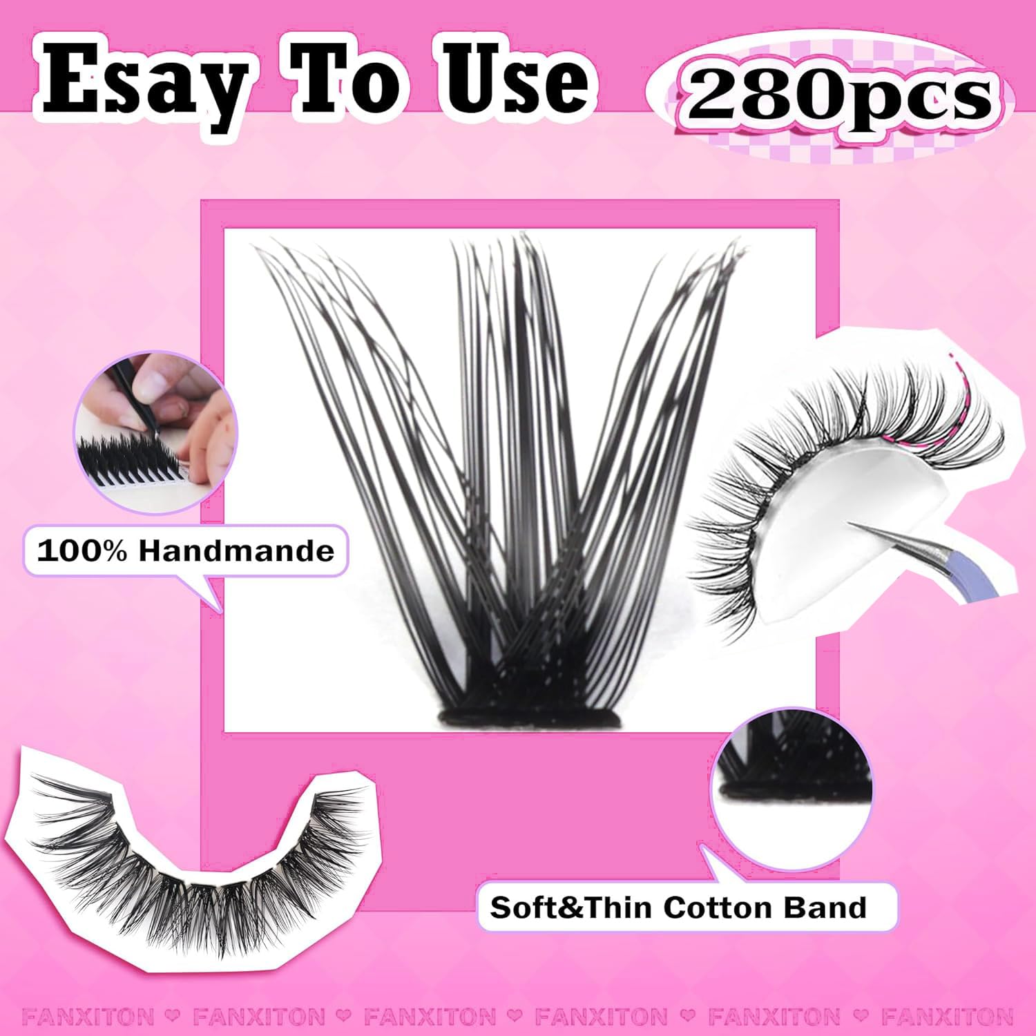 FANXITON eyelash cluster brush helps clean and separate lashes gently