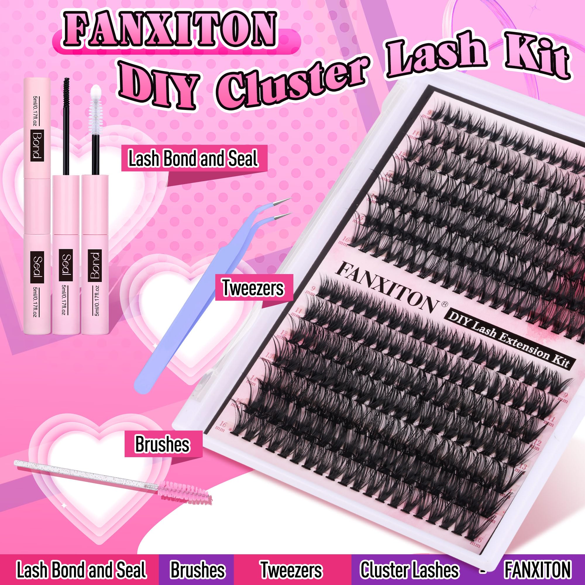 FANXITON lash bond and seal bottle, secure adhesion and anti-dust protection