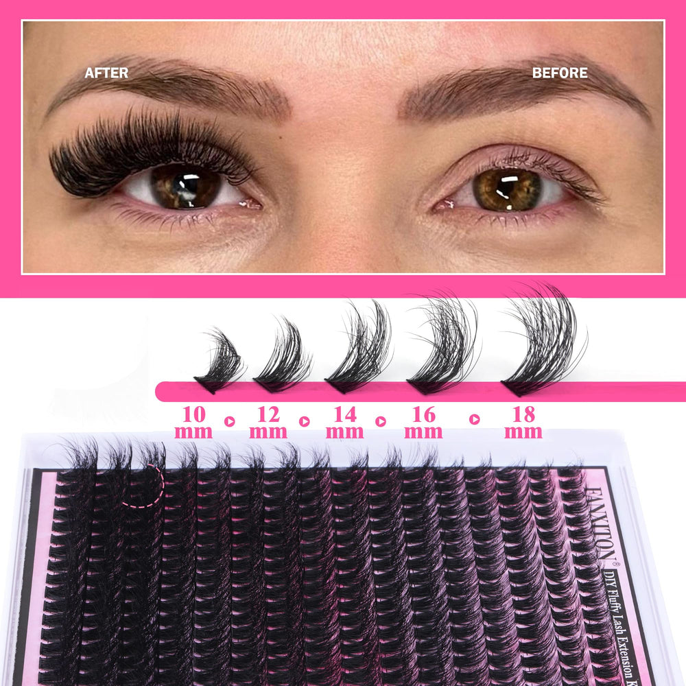FANXITON lash clusters 10-18mm for versatile length customization