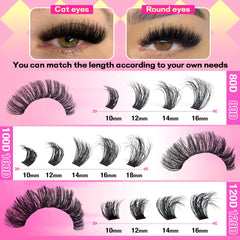 FANXITON lash clusters 100D 12mm balanced volume for a fuller look