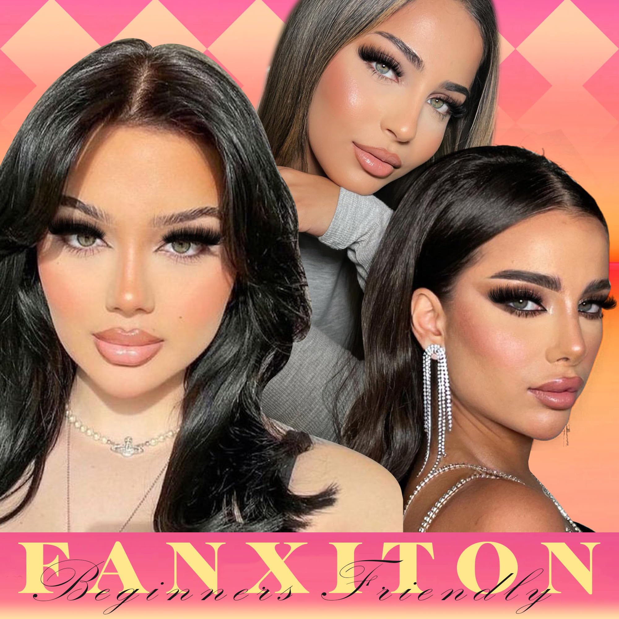 FANXITON lash clusters 100D 14mm mid‑length for dramatic yet manageable lashes