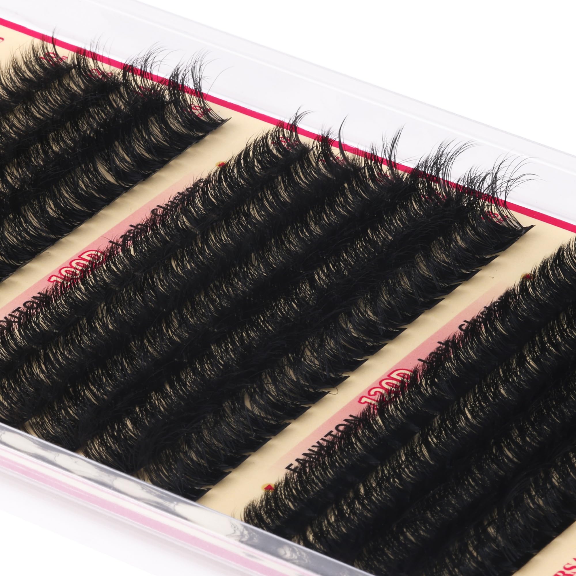 FANXITON lash clusters 120D 16mm bold fullness with defined lash line