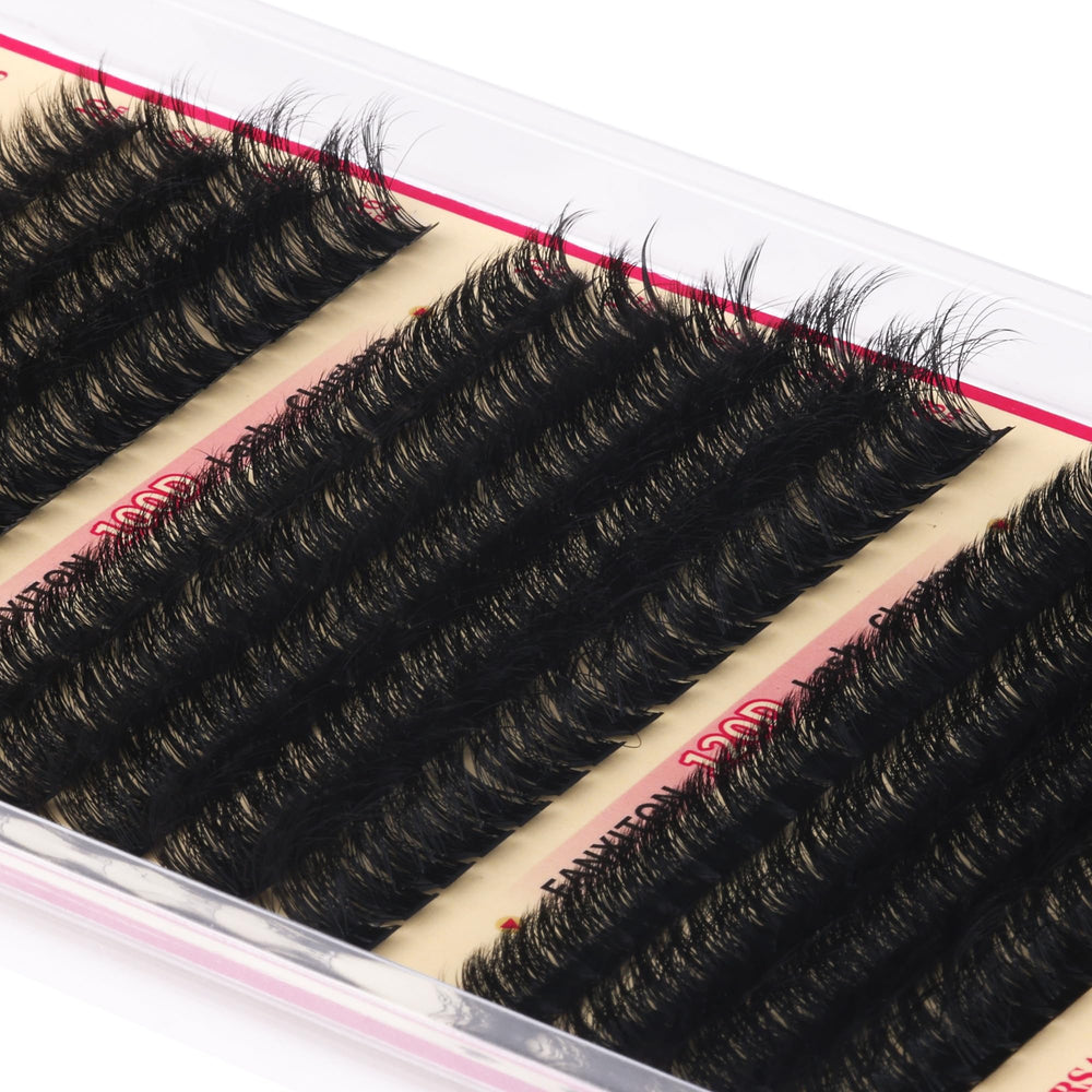 FANXITON lash clusters 120D 16mm bold fullness with defined lash line