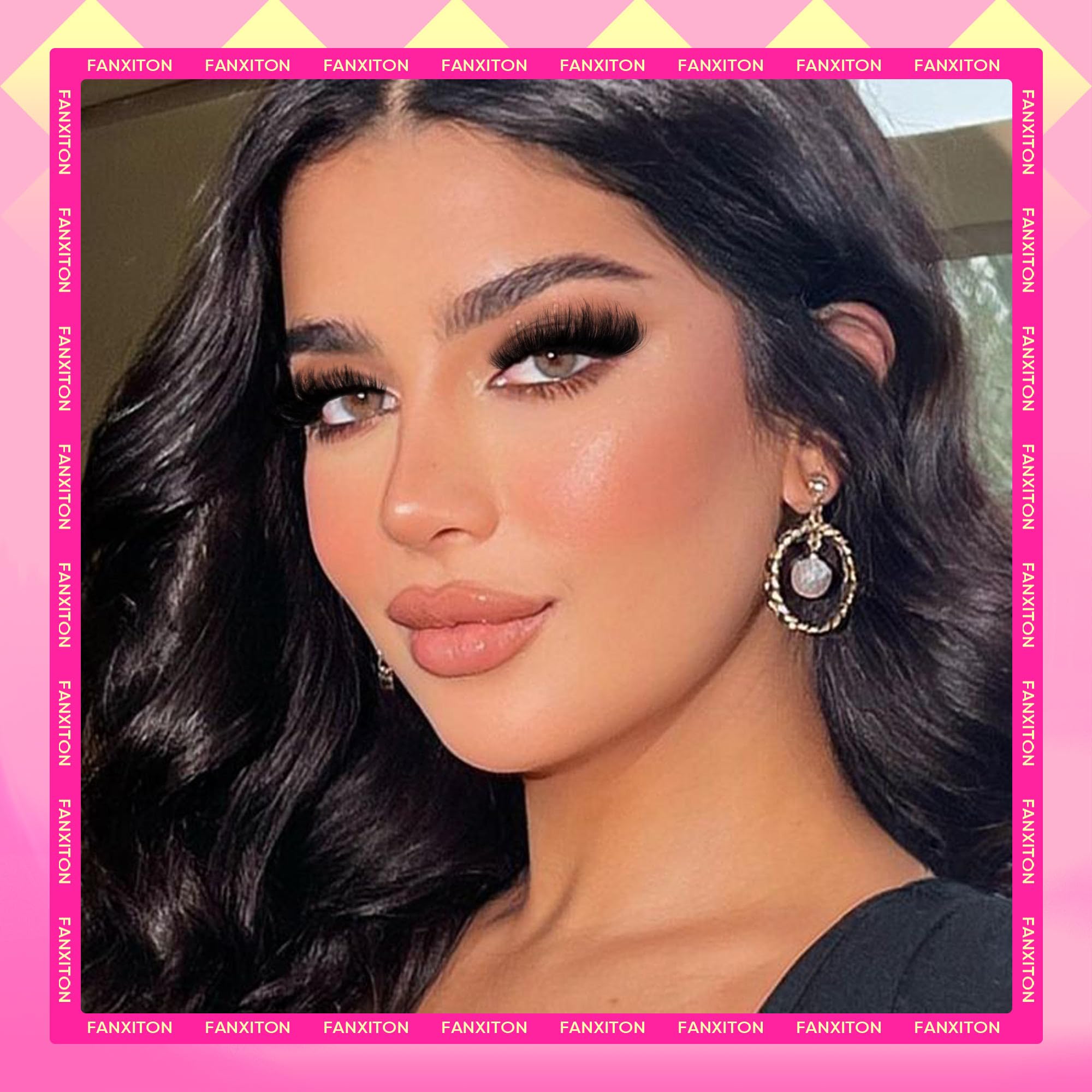 FANXITON lash clusters 120D 18mm dramatic length for evening looks